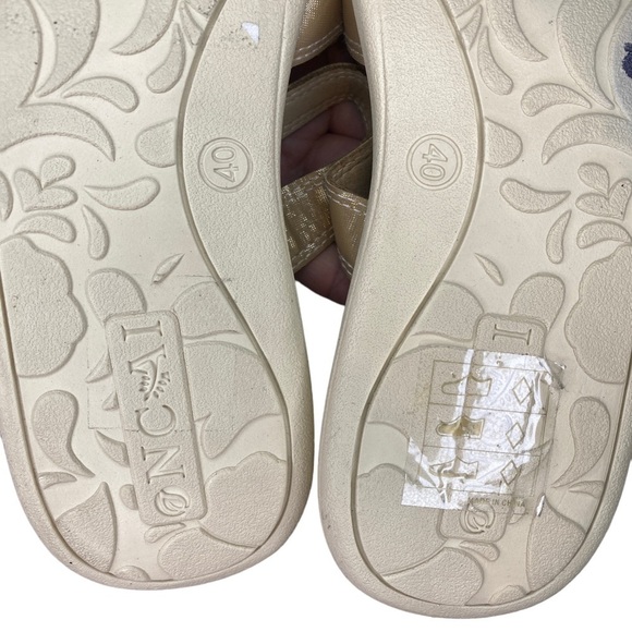 Oncai Metalic gold tan strappy slides sandals womens shoes EU 40 - Picture 6 of 6